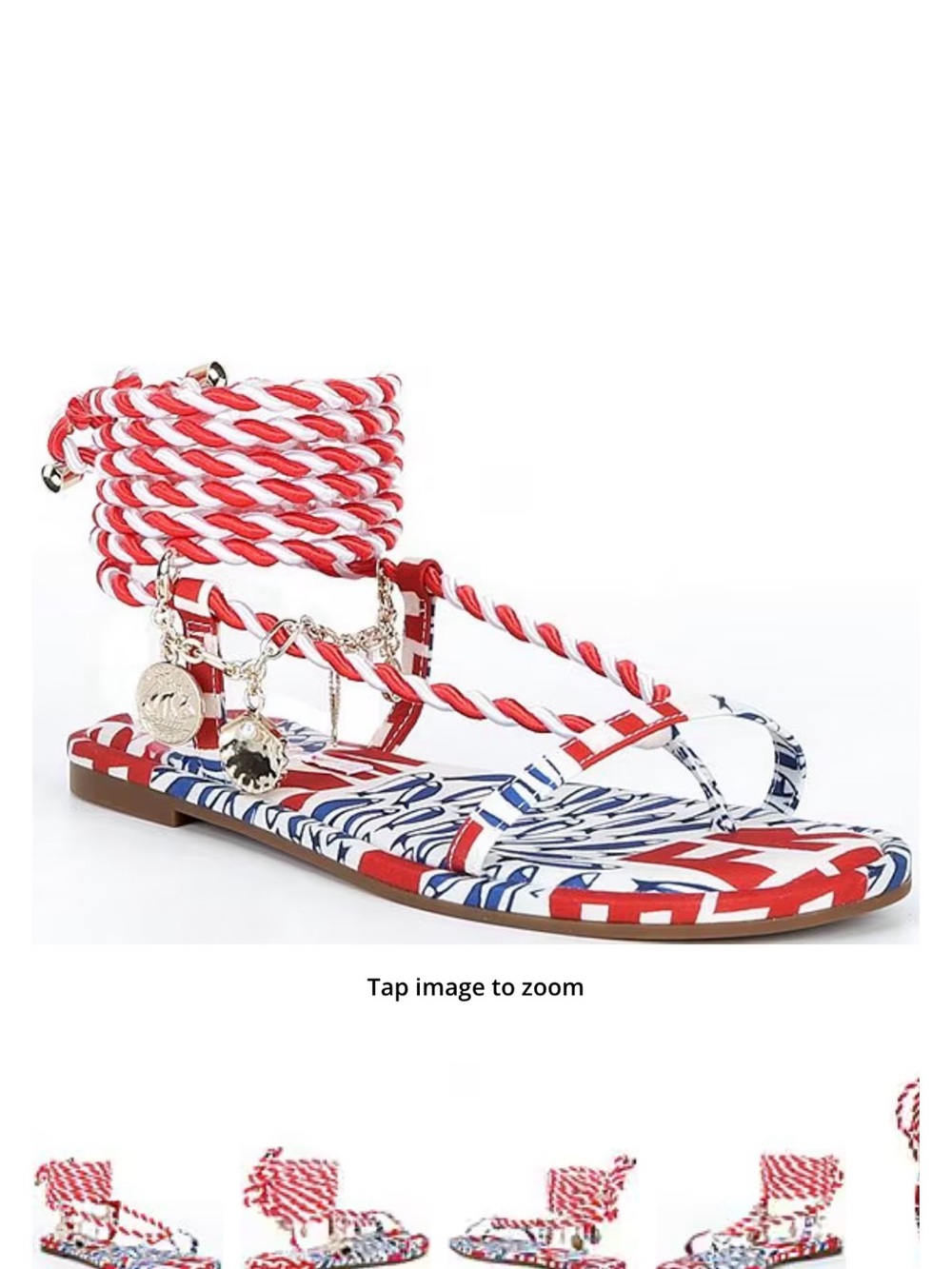 Tory Burch Women's Rope Sandals in White & Red